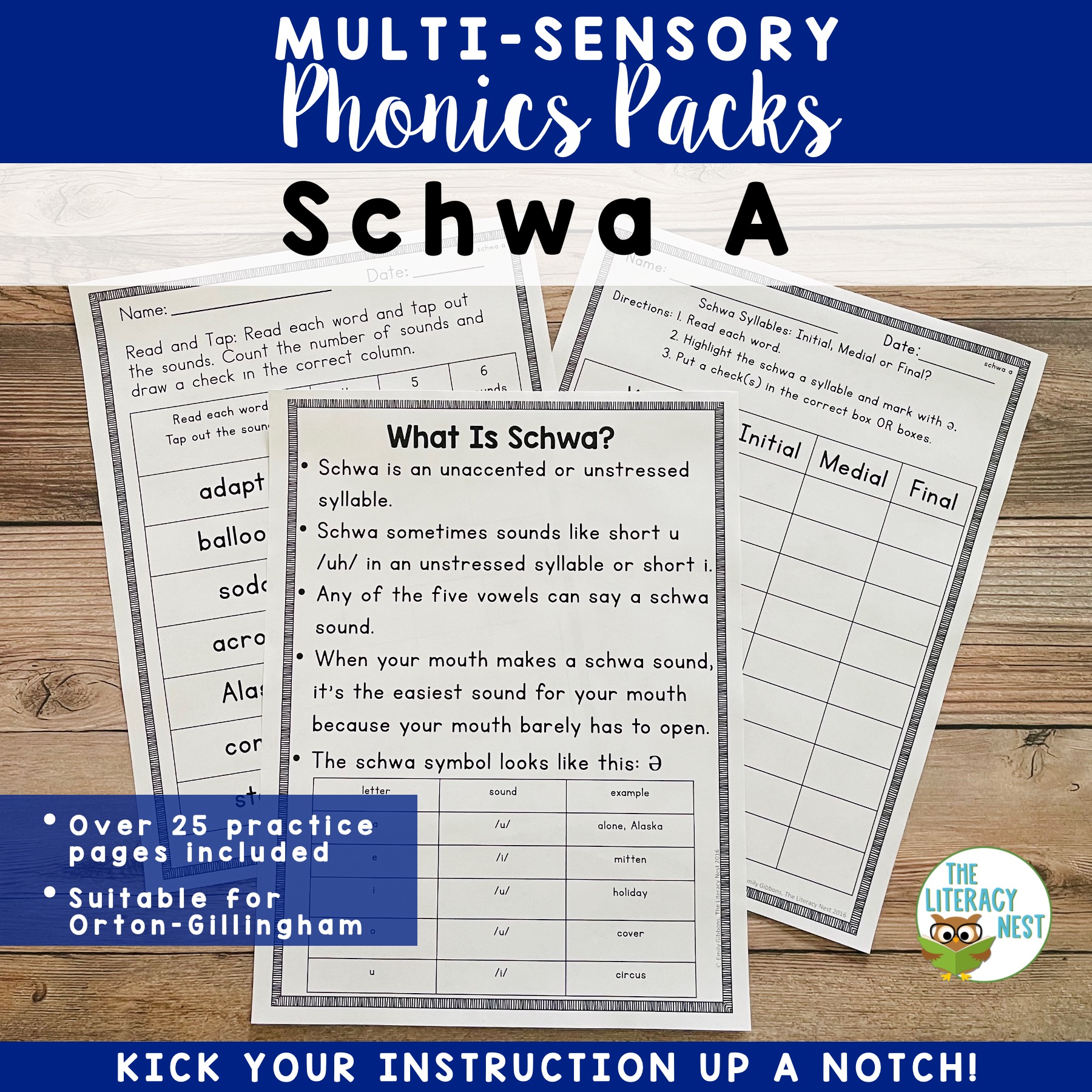 Schwa Sound Spelling Activities for Orton Gillingham Lesson Plans The